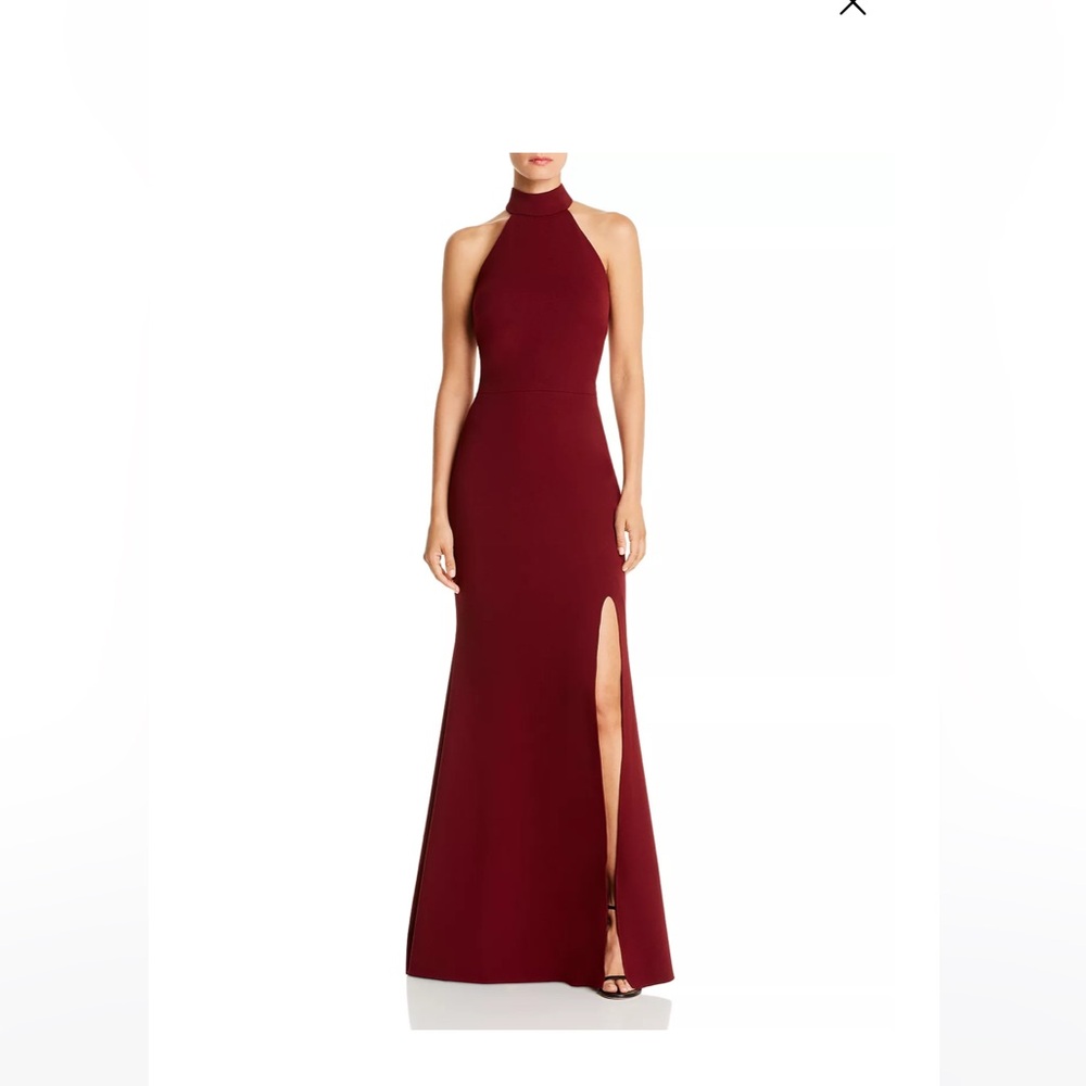 Aqua Halter Neck Gown Burgundy